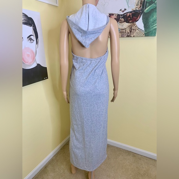 NWT URBAN OUTFITTERS “Laguna” Midi Cover-up Hooded Dress in Gray, Size Small - Picture 8 of 11
